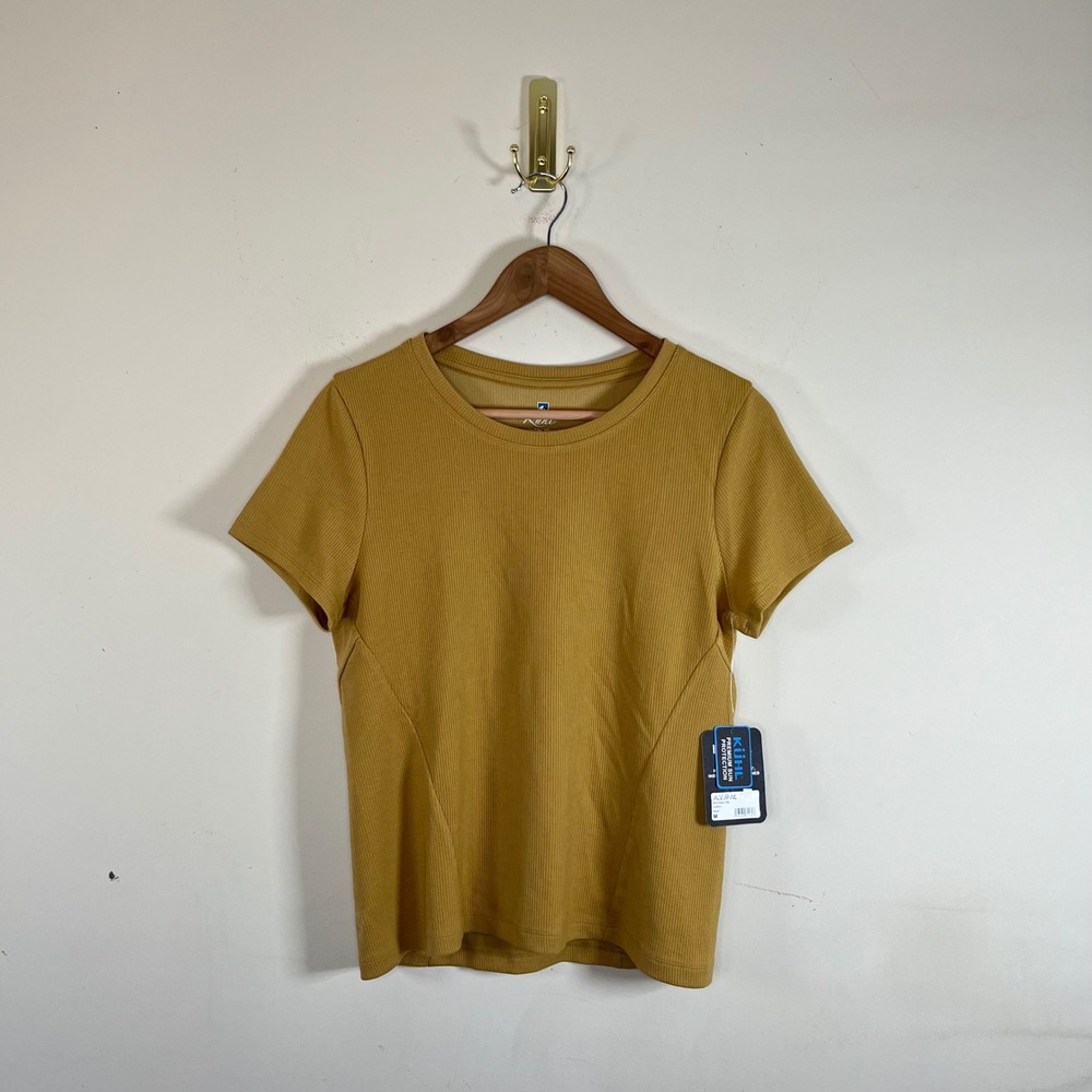Kuhl Ribbed T-Shirt Sun Protection Honey Yellow NWT Women's Medium Gorpcore Hike